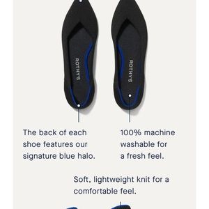 Rothy's The Point Knit Washable Pointed
Toe Flat Black 8.5